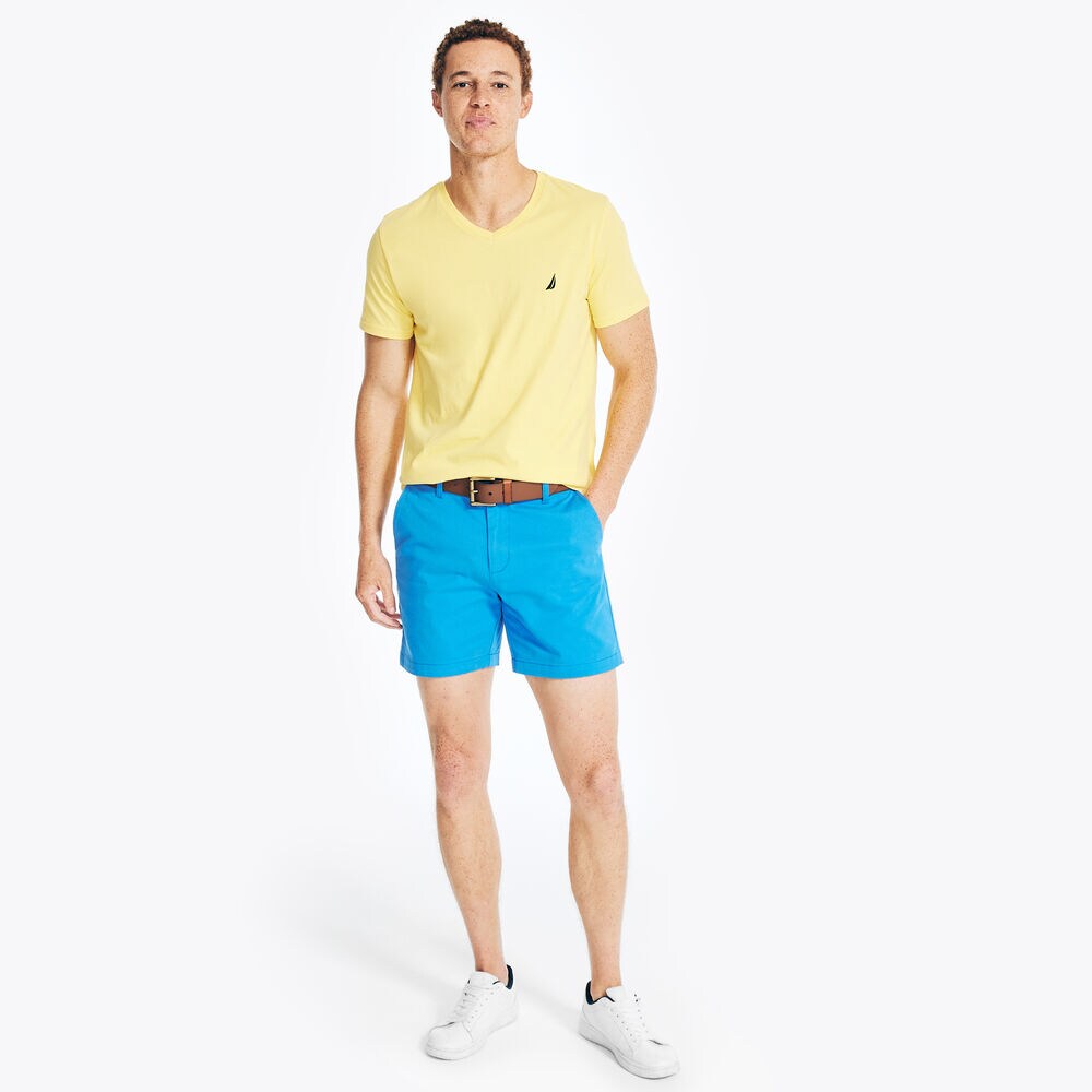 Big & Tall V-Neck Deck T-Shirt,Aspen Gold,large