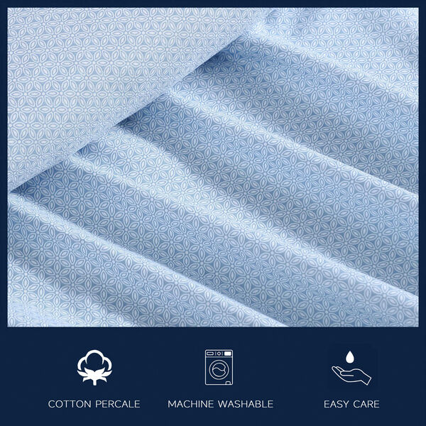 Geo Floral Blue King Sheet Set