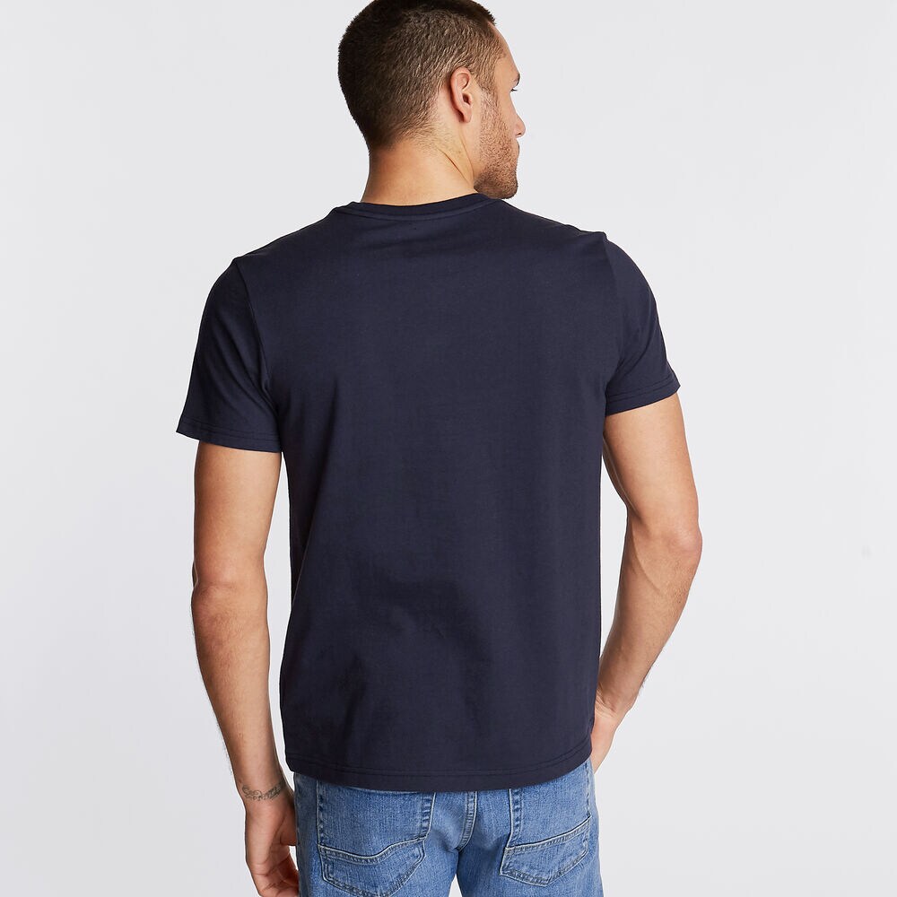 Sailboat Logo Crewneck T-Shirt,Navy,large
