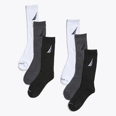 ATHLETIC CREW SOCKS, 5-PACK,Charcoal,large