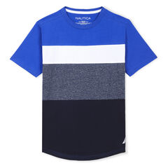 BOYS' JAYCEN JERSEY T-SHIRT IN COLORBLOCK,Reef Blue,large