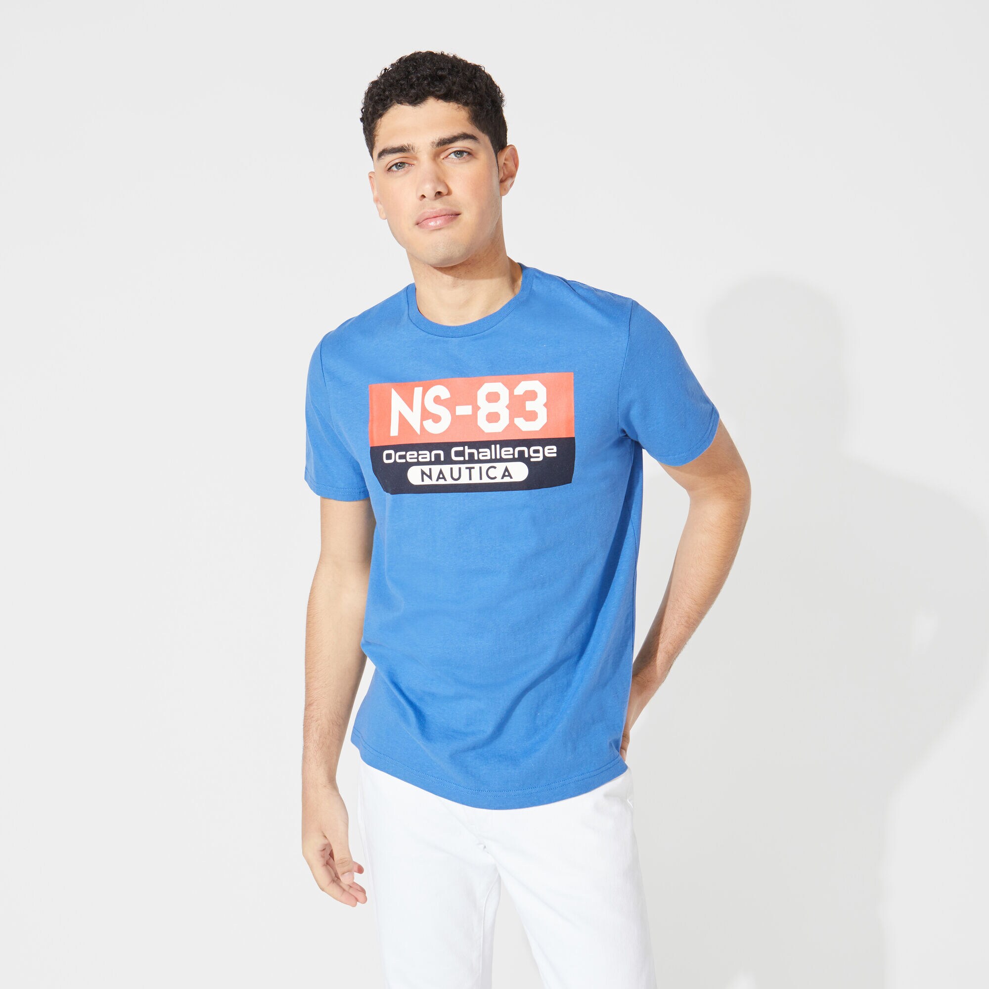 NS-83 OCEAN CHALLENGE GRAPHIC T-SHIRT,Windsurf Blue,large
