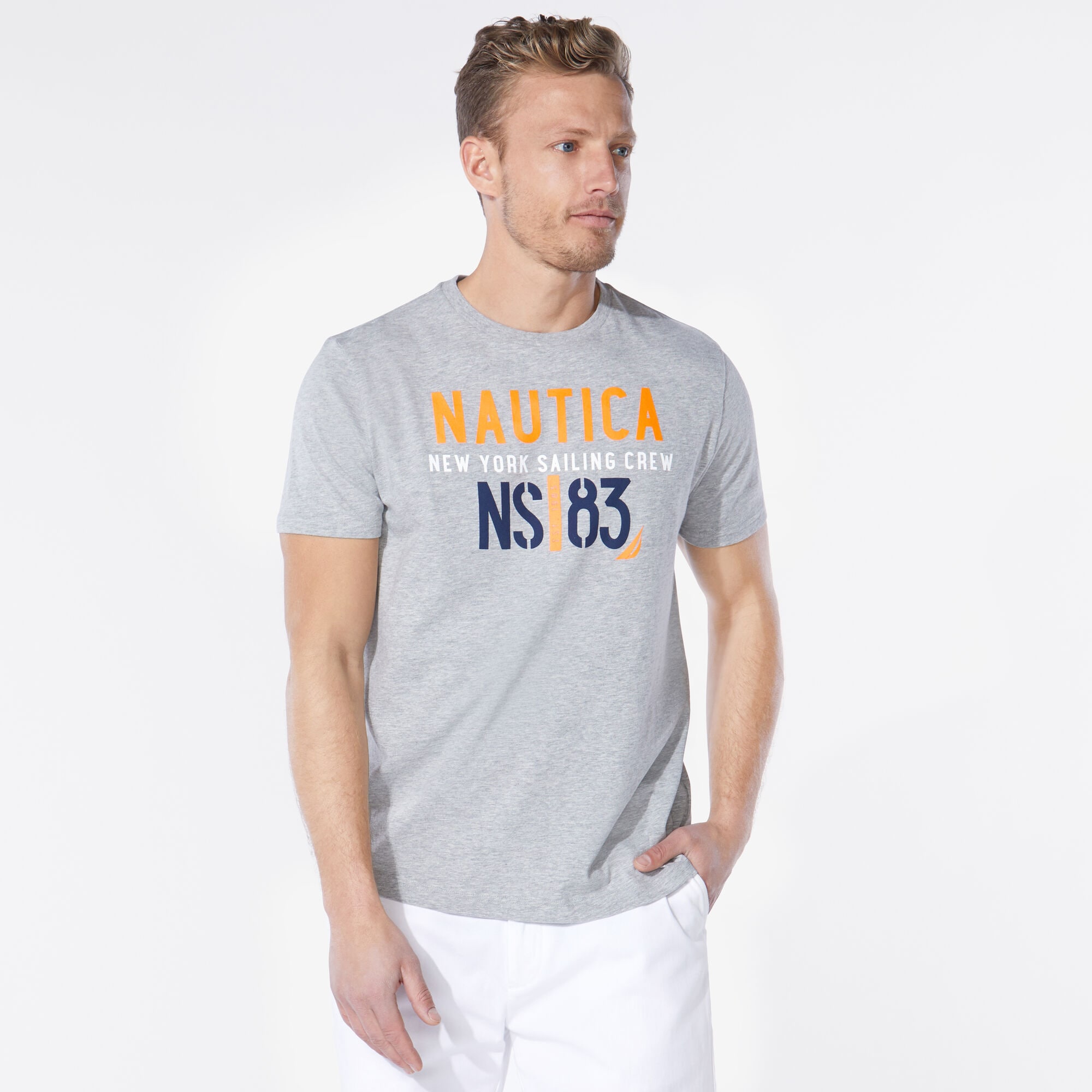 OVERSIZED NS-83 GRAPHIC T-SHIRT,Grey Heather,large