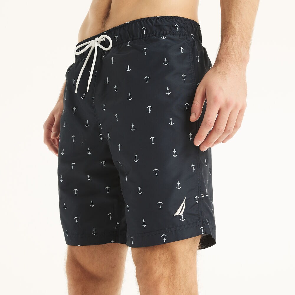 8" ANCHOR PRINT QUICK-DRY SWIM,Navy,large