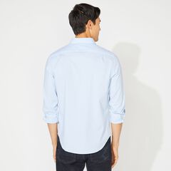 CLASSIC FIT GINGHAM POPLIN SHIRT,Azure Blue,large