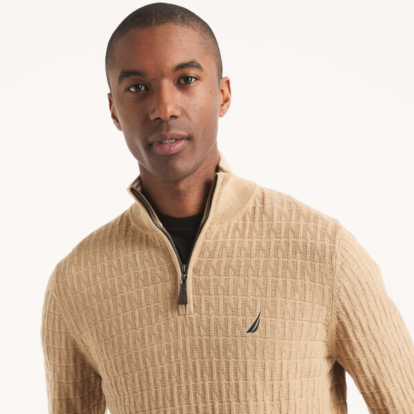 Textured Quarter-Zip Sweater