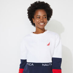 COLORBLOCK LOGO SWEATSHIRT,Bright White,large