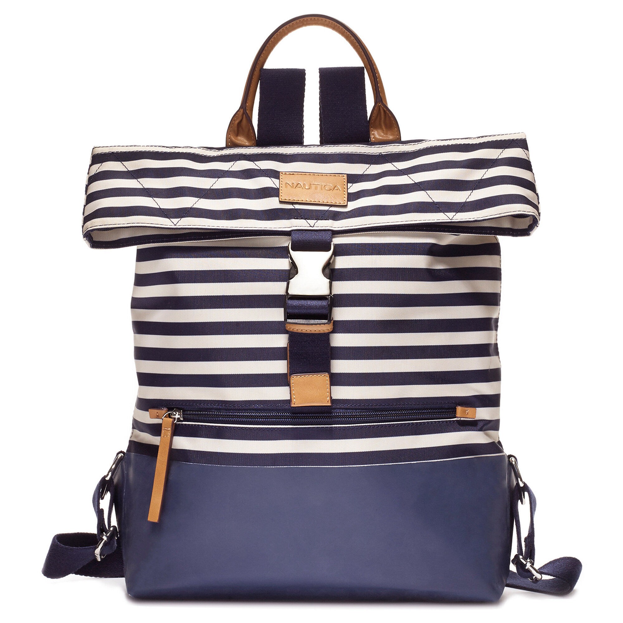 Modern Trail Backpack - Navy & Natural Stripe,Peacoat,large