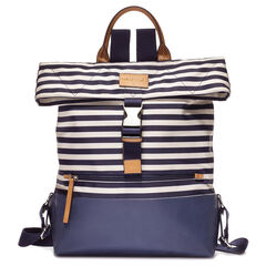 Modern Trail Backpack - Navy & Natural Stripe,Peacoat,large
