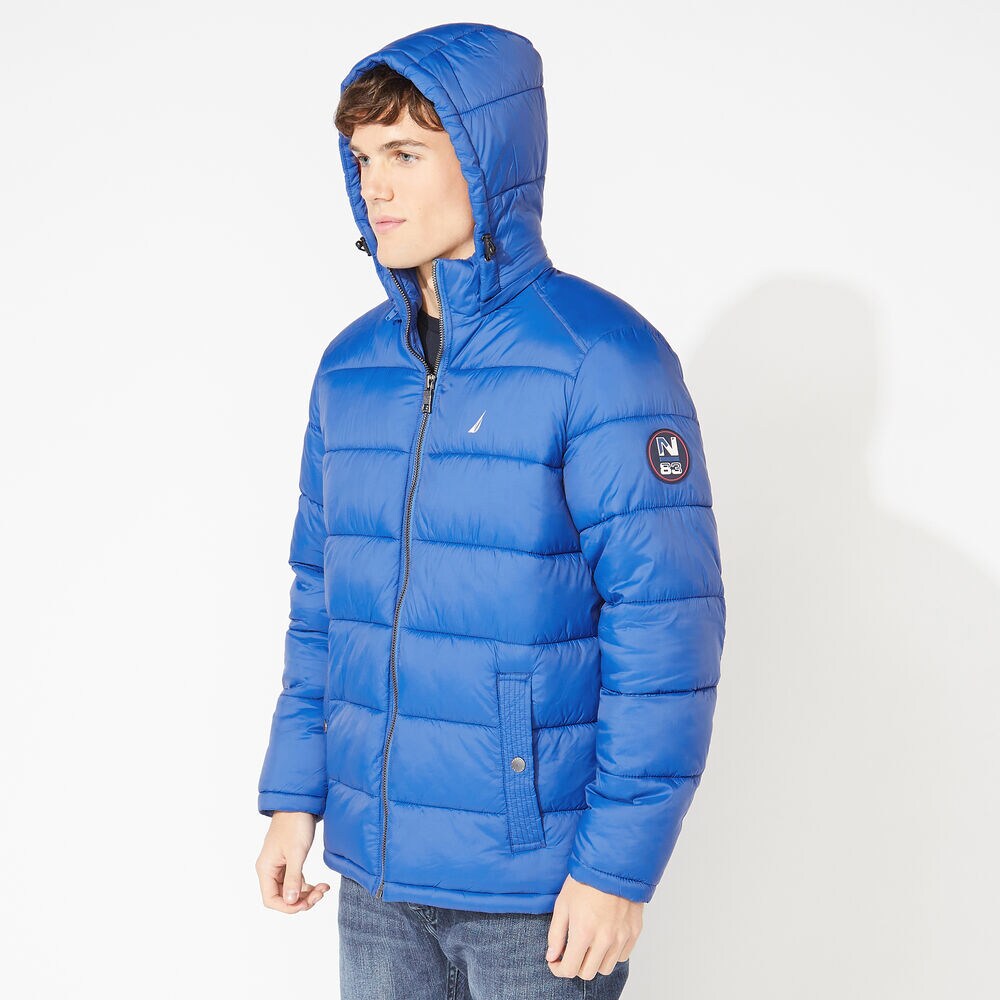 PUFFER JACKET WITH REMOVABLE HOOD,Star Sapphire,large