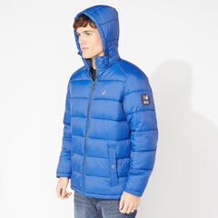 PUFFER JACKET WITH REMOVABLE HOOD,Star Sapphire,large