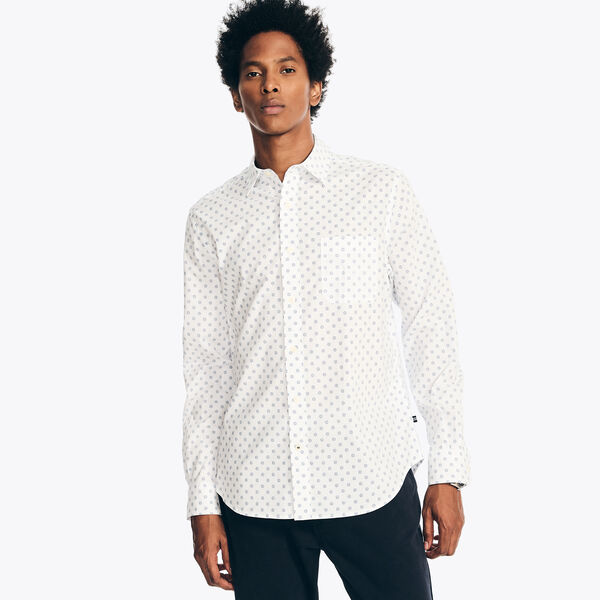 Printed Poplin Shirt - Bright White