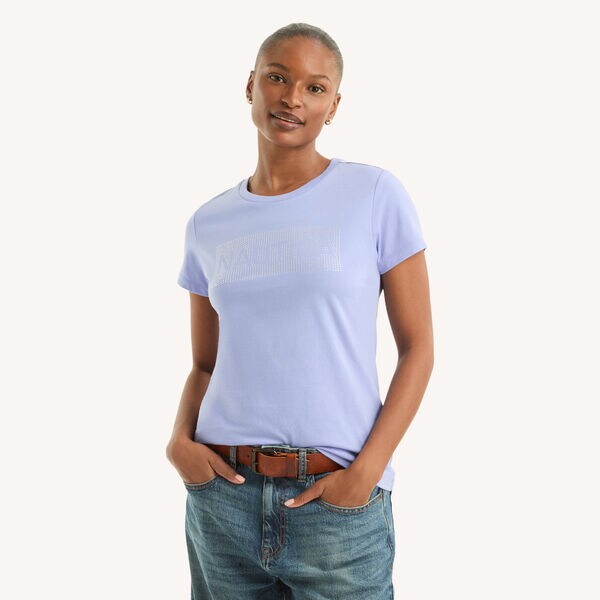 Rhinestone Logo Graphic T-Shirt