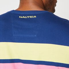 COLORBLOCK STRIPE T-SHIRT,Estate Blue,large