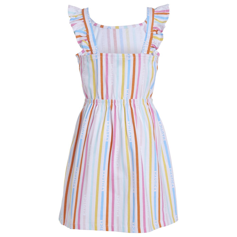 TODDLER GIRLS' RAINBOW STRIPE DRESS (2T-4T),Antique White Wash,large