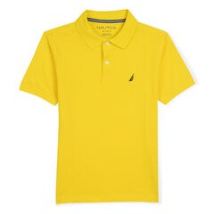 BOYS' STRETCH DECK POLO (8-20),Marigold,large