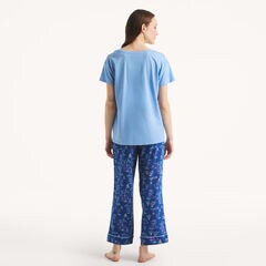 Printed Pajama Pant Set,Pure Adriatic Sea Wash,large