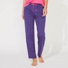 POLKA DOT PRINT SHORT SLEEVE PAJAMA SET,Navy,large
