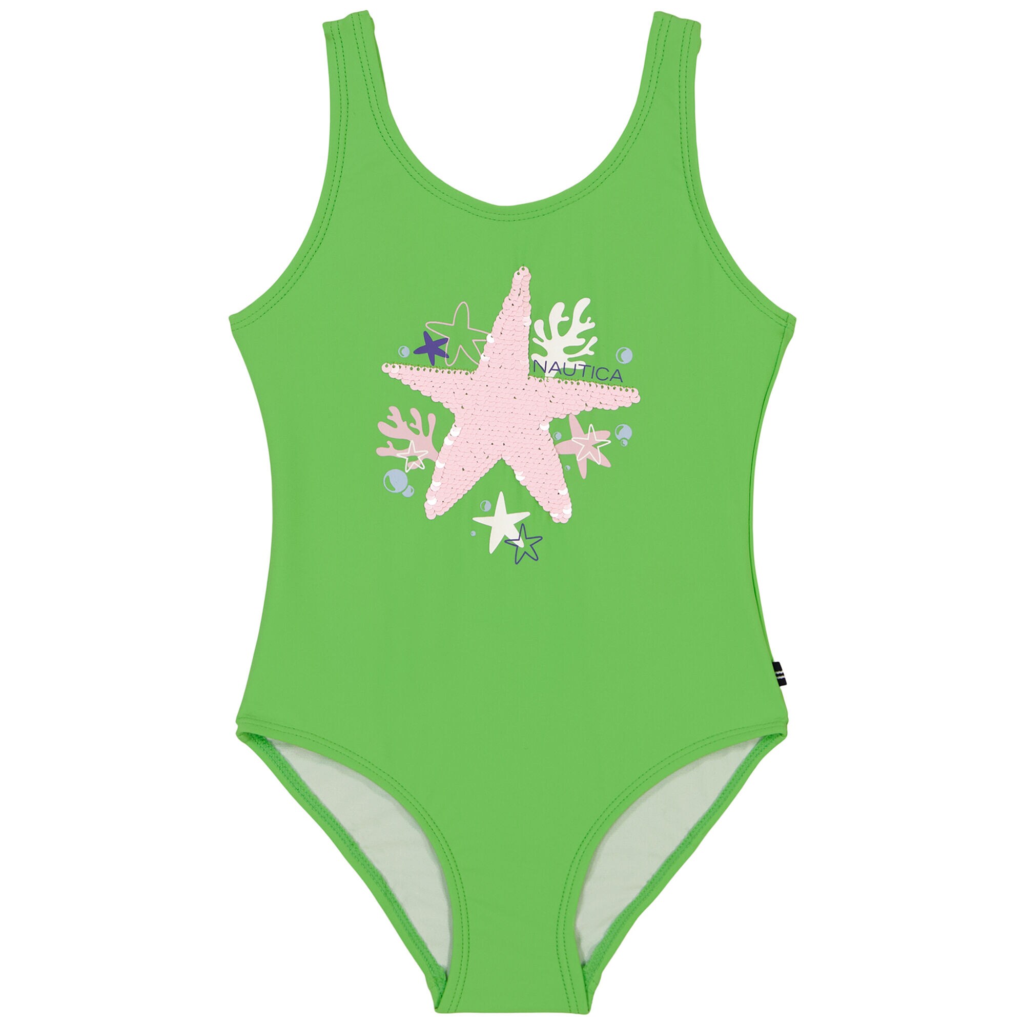 Little Girls' Starfish Flip Swimsuit (4-6X),Shaded Spruce,large