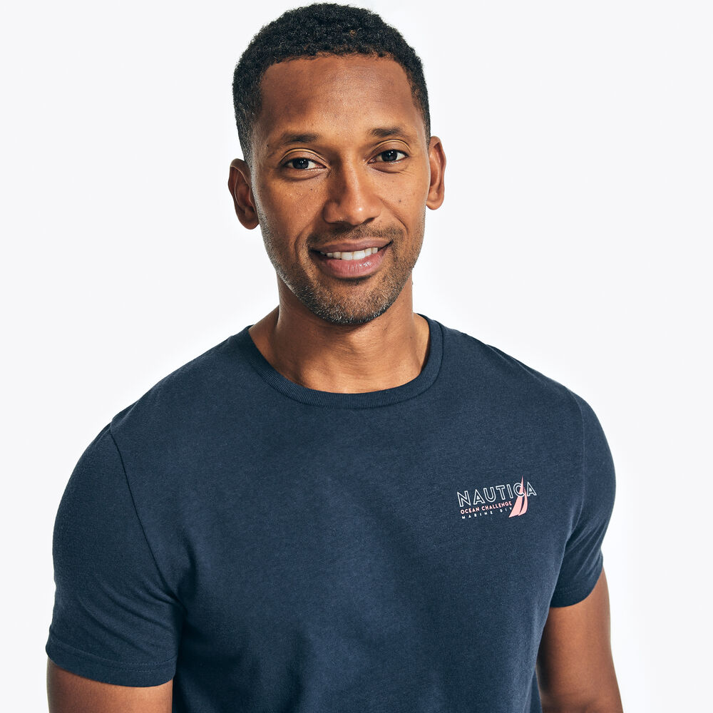 BIG & TALL SUSTAINABLY CRAFTED OCEAN CHALLENGE GRAPHIC T-SHIRT,Navy,large