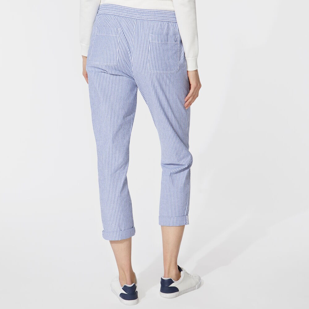 STRIPE CUFFED PANTS,Bright White,large