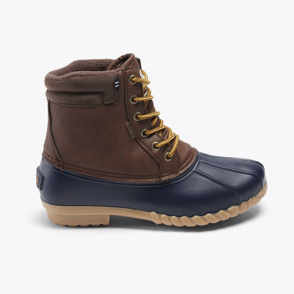 WATER-RESISTANT LACE-UP DUCK BOOT,Military Tan,large