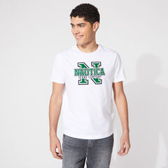 NAUTICA JEANS CO. LOGO GRAPHIC T-SHIRT,Bright White,large