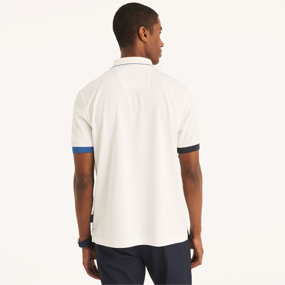 Navtech Classic Fit Colorblock Polo,Bright White,large
