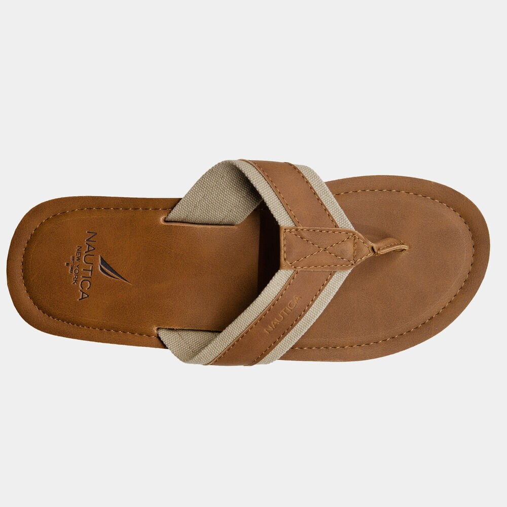 Logo Embossed Flip-Flop,Military Tan,large