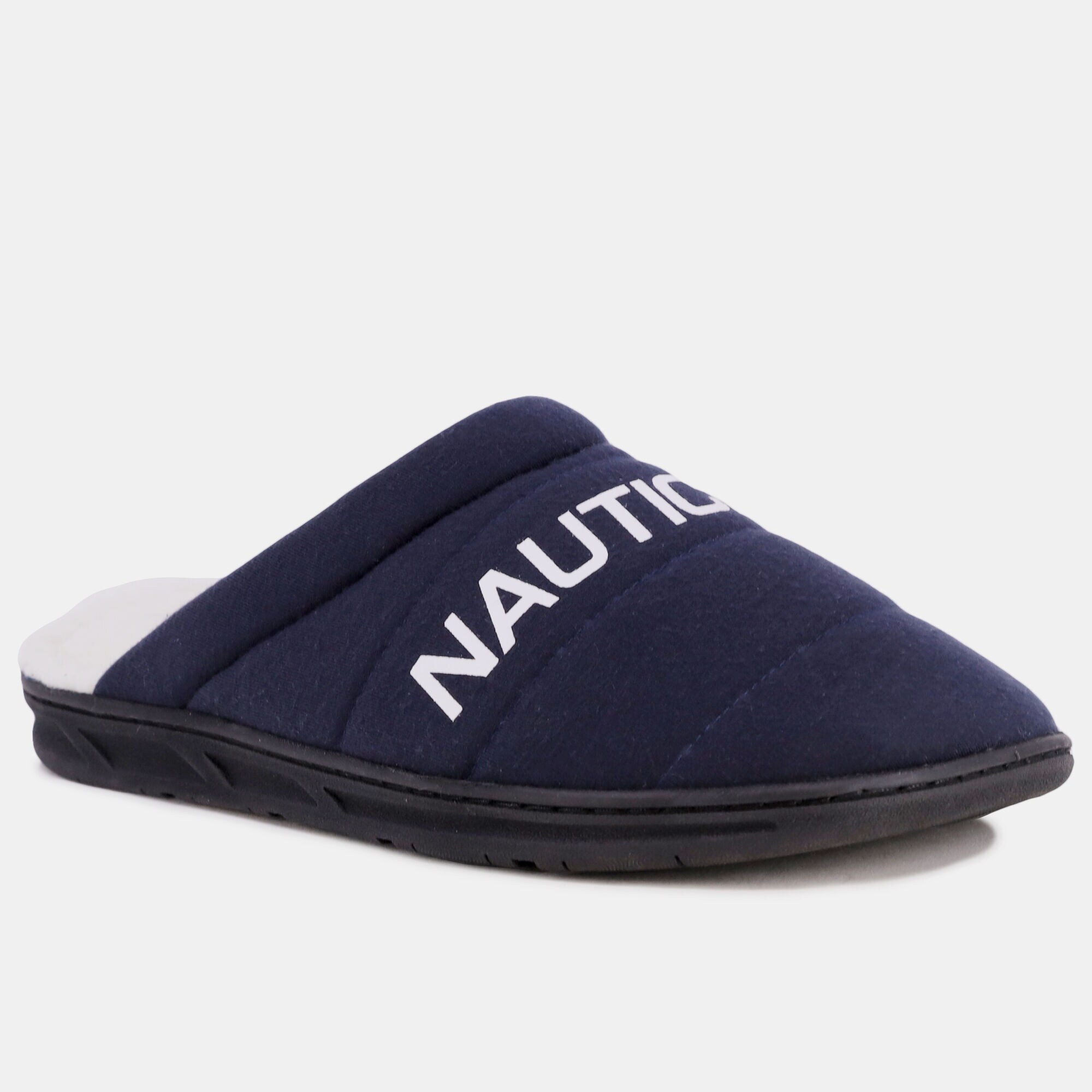 LOGO JERSEY SLIPPER,Navy,large