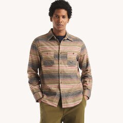 Striped Flannel Shirt,Sandcove,large