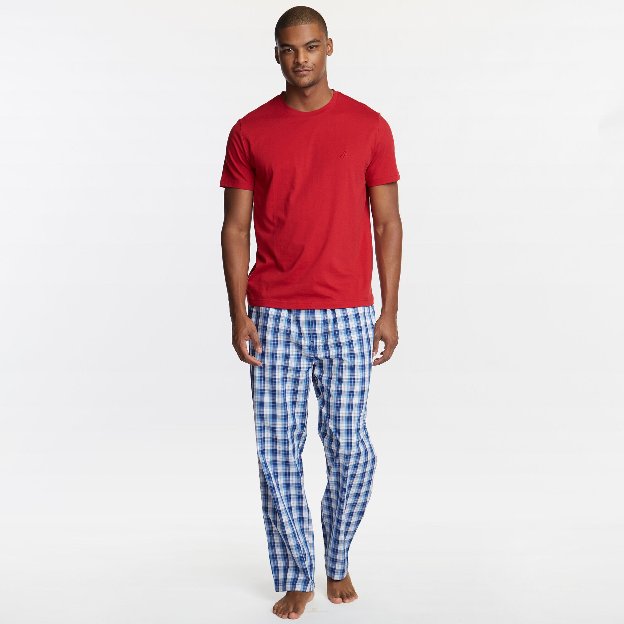 Short Sleeve Pajama Set,Nautica Red,large
