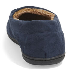 MICROSUEDE FLEECE LINED SLIPPERS,Navy,large