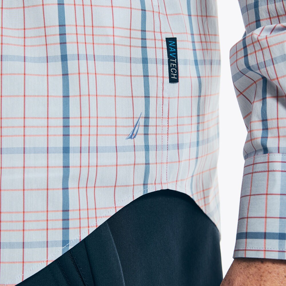 NAVTECH TRIM FIT PLAID SHIRT,Nite Sea Heather,large