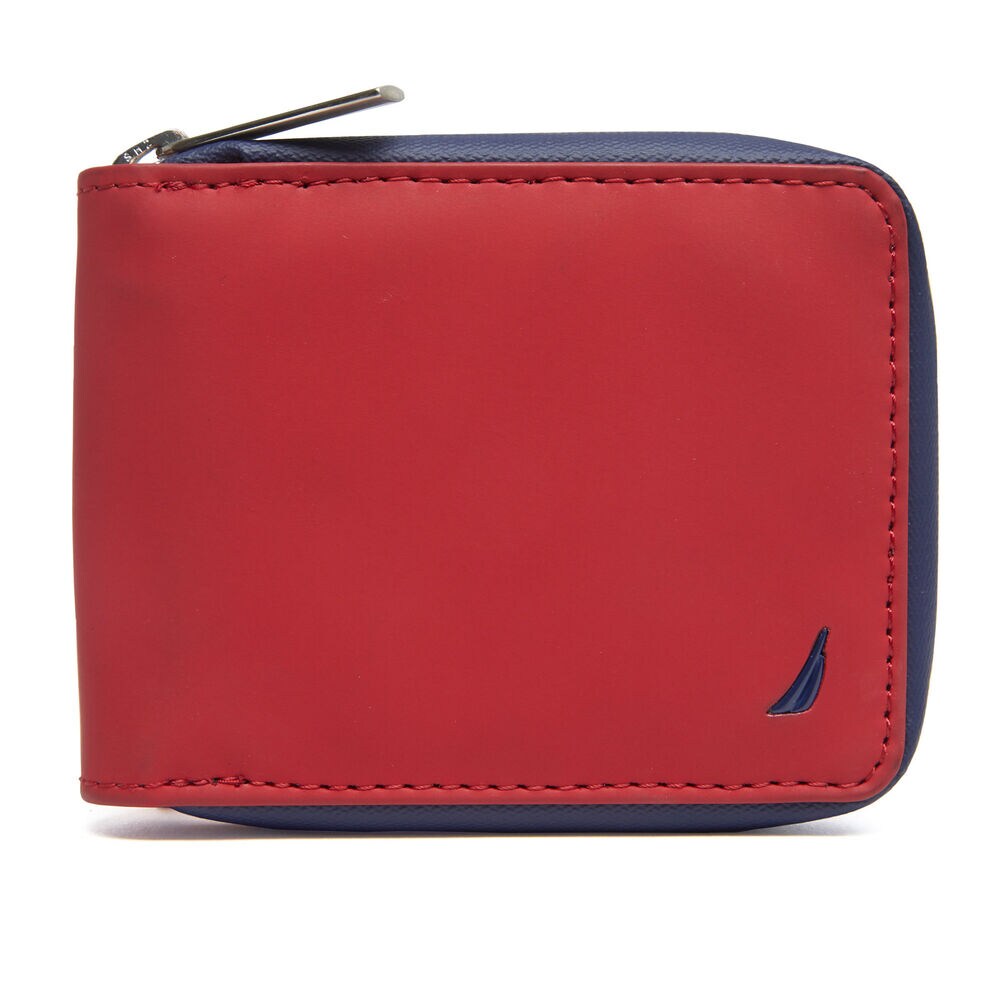 Hilario Zip-Around Billfold Wallet,Nautica Red,large