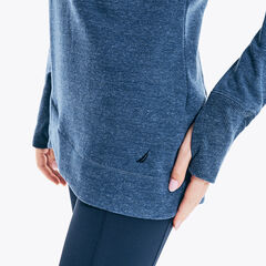 CROSSOVER-HEM PULLOVER HOODIE,Surf Water Wash,large