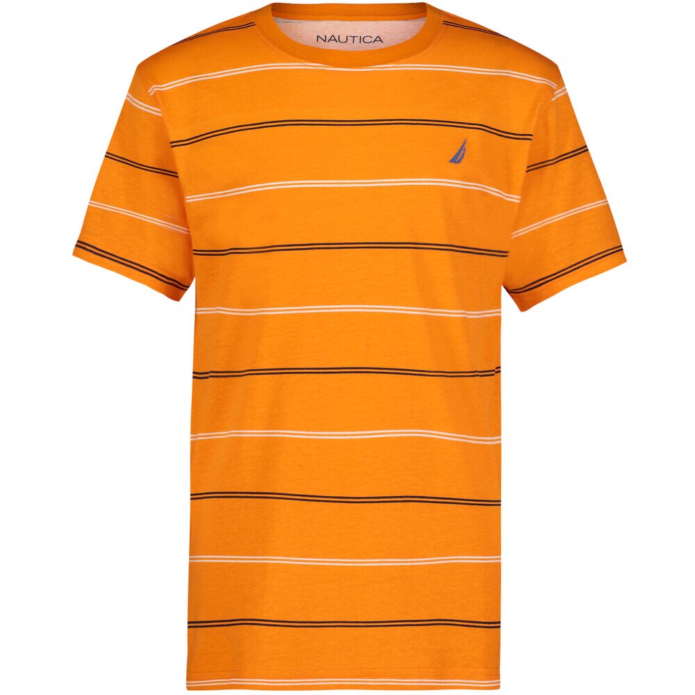 Little Boys' Clean Stripe T-Shirt (2T-7),Neon Coral,large