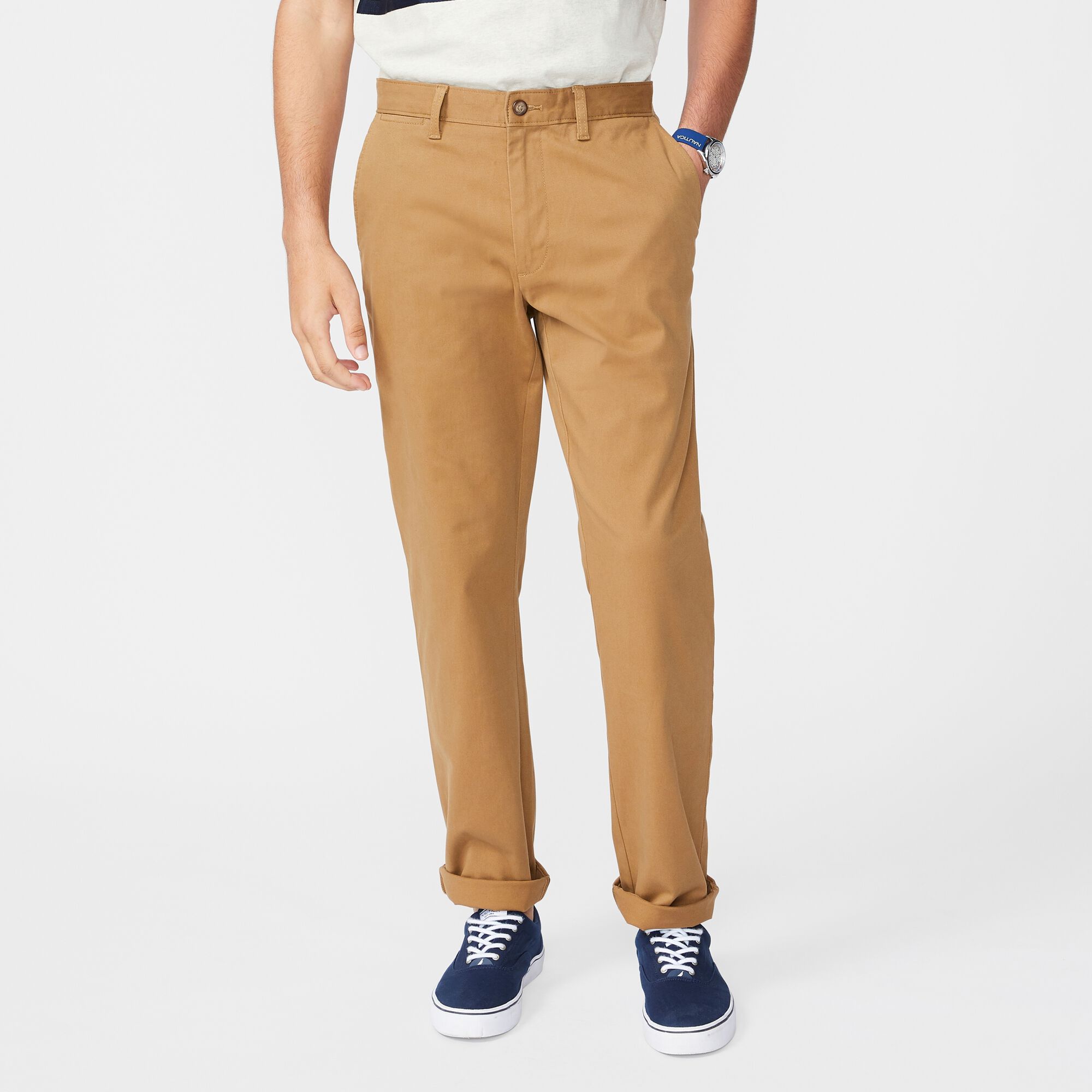 BIG & TALL CLASSIC FIT DECK PANT,Oyster Brown,large