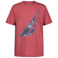 Little Boys' Tie Dye brand icon Logo Graphic T-Shirt (4-7),Cranberry,large