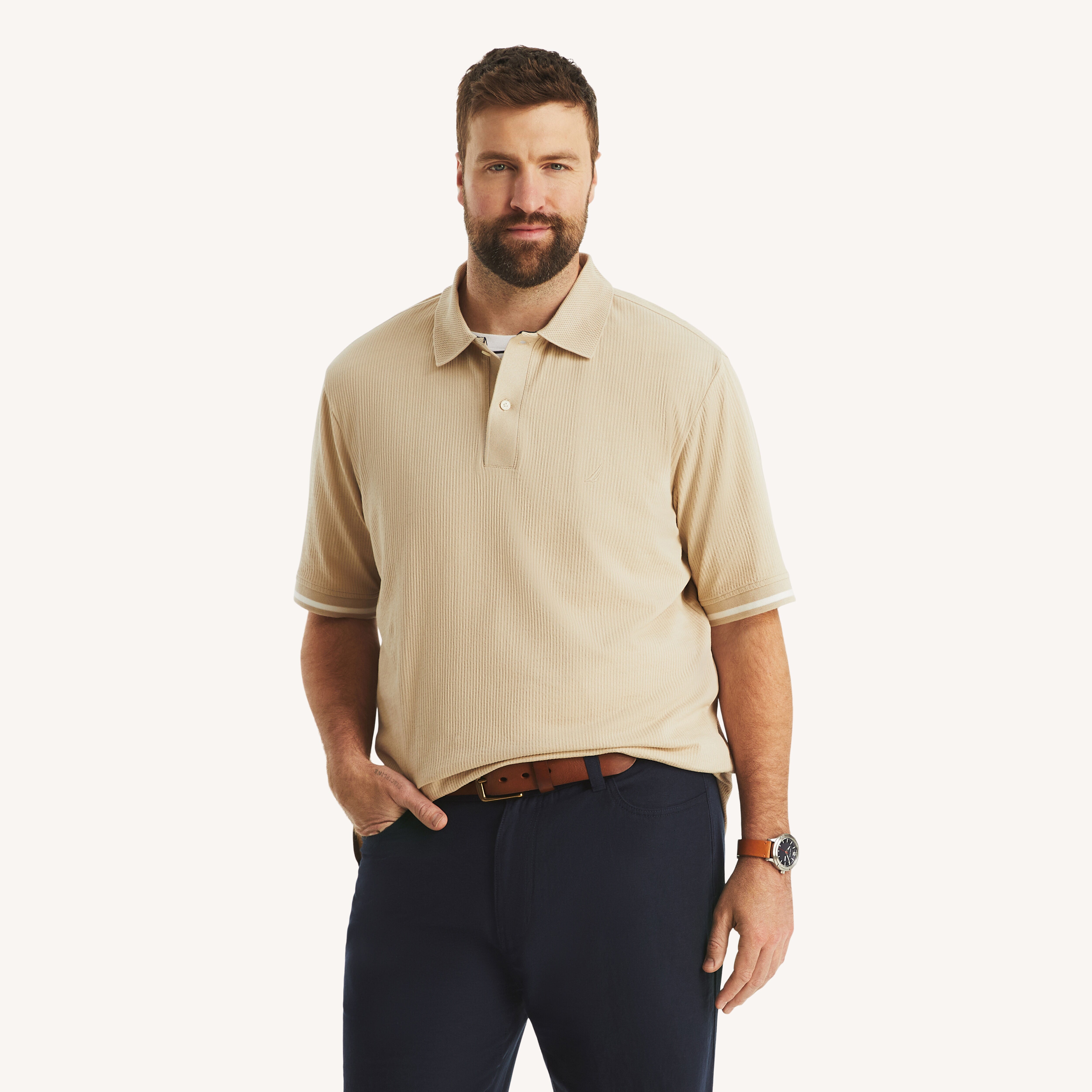 Big & Tall Classic Fit Seersucker Polo | Nautica