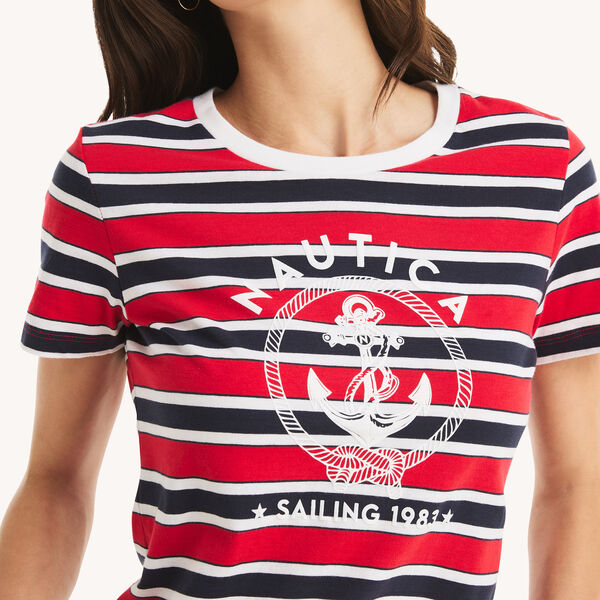 Sailing 1983 Striped Graphic T-Shirt