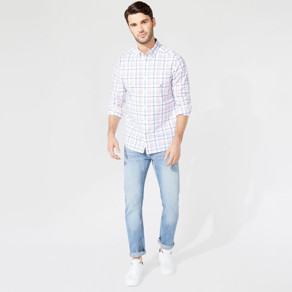 PLAID SHIRT,Bright White,large
