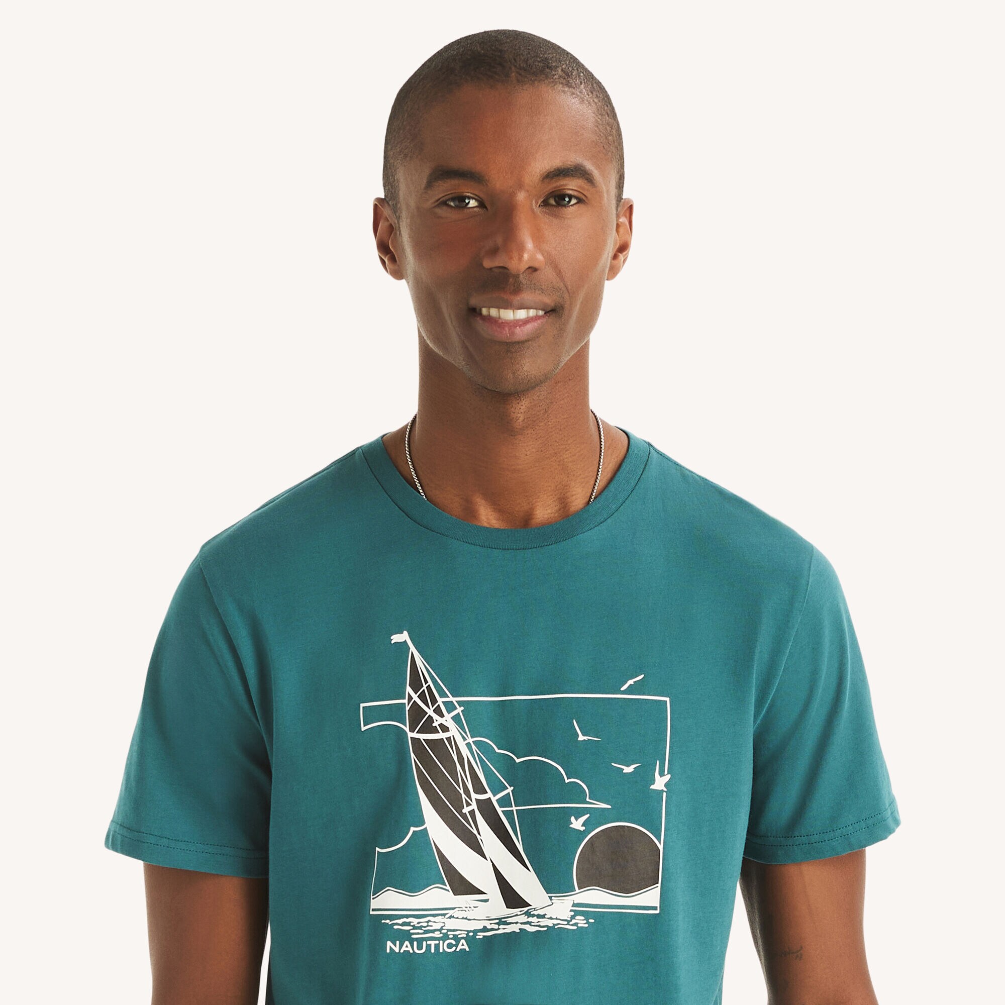 Sail More Graphic T-Shirt,Spruce,large