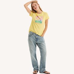 Logo Stamp Puff Graphic T-Shirt,Sunshine,large