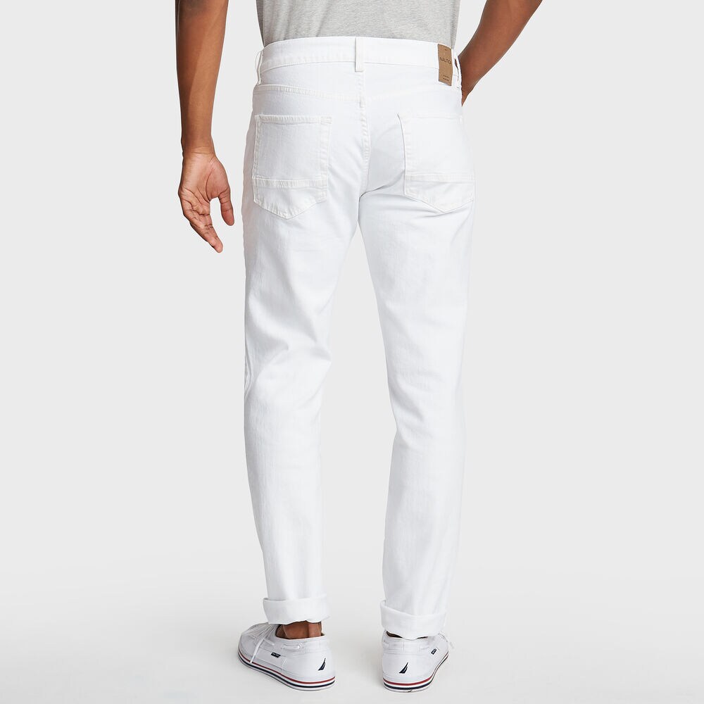 White Straight Fit Jeans,Antique White Wash,large