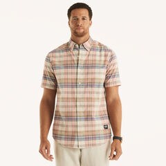 Big & Tall Nautica Jeans Co. Madras Plaid Short-Sleeve Shirt,Pink Clay,large