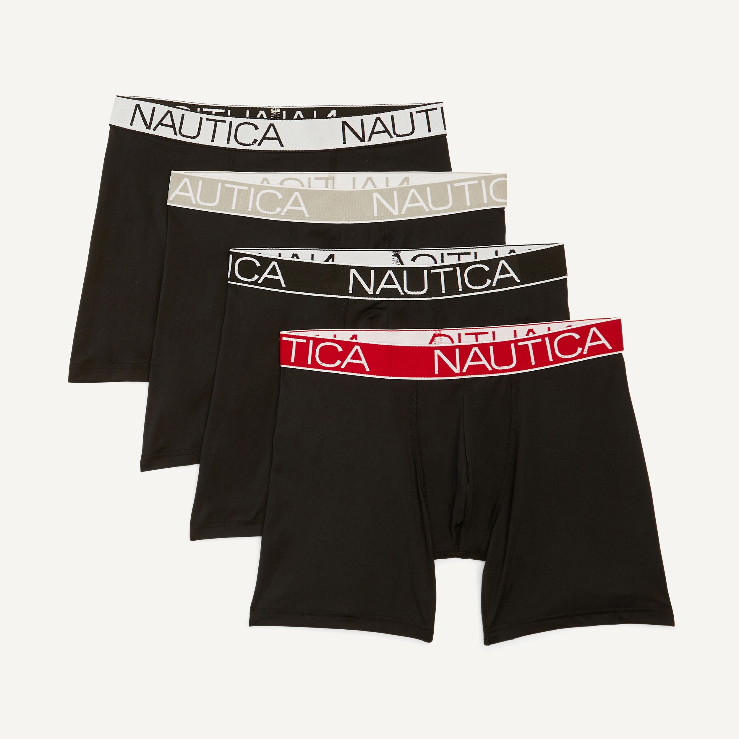 Nautica Men's 4 Pack Stretch Boxer Briefs, 2 Black Heather