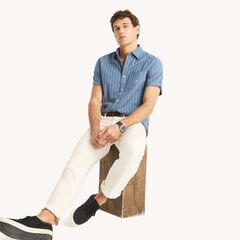 Printed Short-Sleeve Shirt,Nite Sea Heather,large