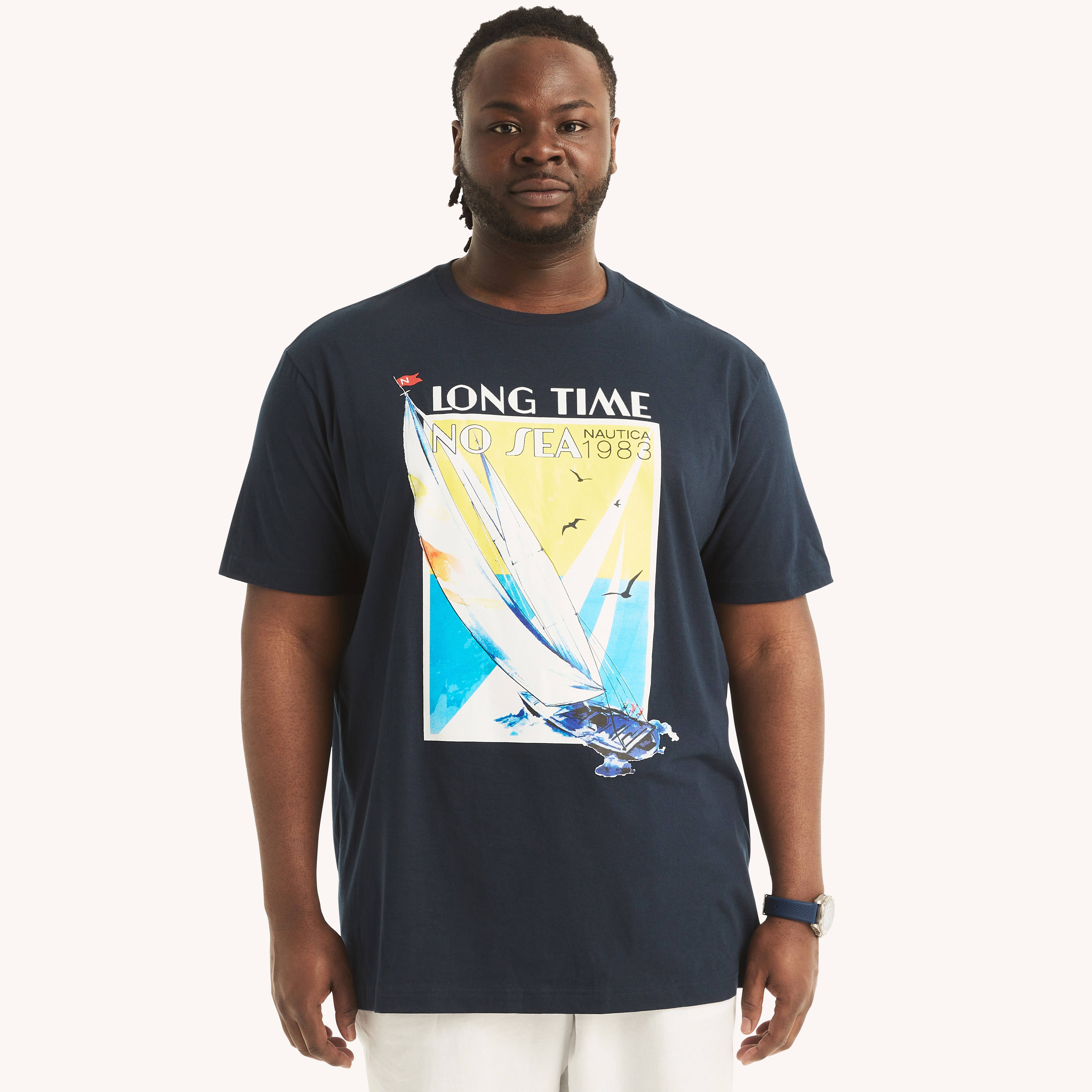 Big & Tall Long Time No Sea Graphic T-Shirt | Nautica