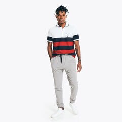 NAVTECH SUSTAINABLY CRAFTED CLASSIC FIT STRIPED POLO,Bright White,large